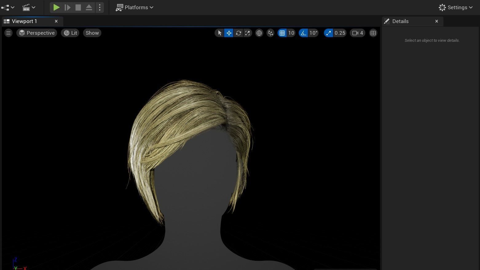 Real Time Hair Card Female Hairstyle part 01 Low-poly 3D model_12