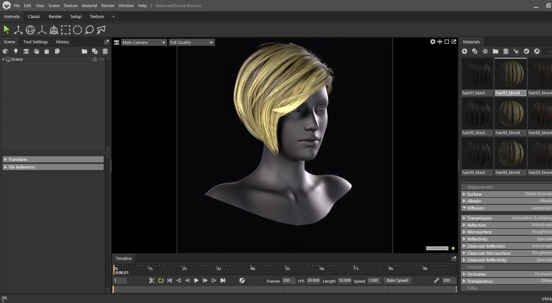 Real Time Hair Card Female Hairstyle part 01 Low-poly 3D model_11