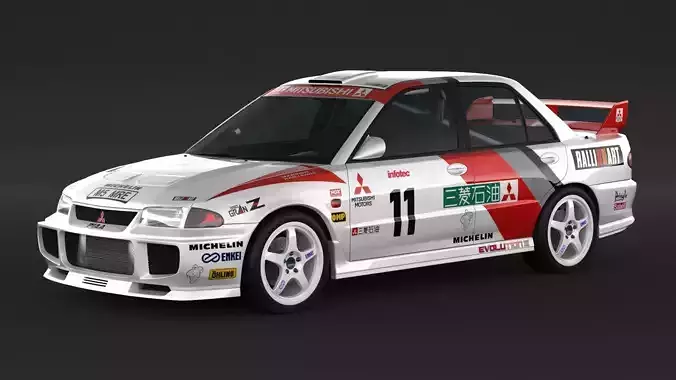 Mitsubishi Lancer Evolution 3 Rally Car 3D model