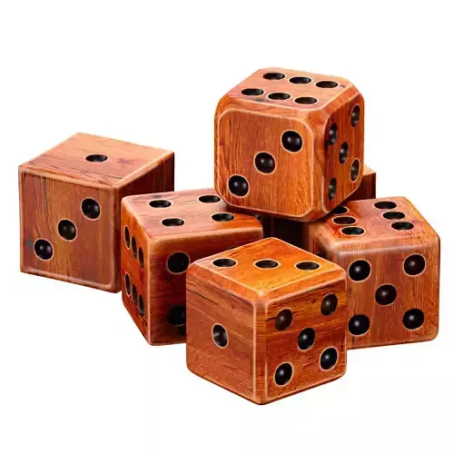 Dice cubes made of wood