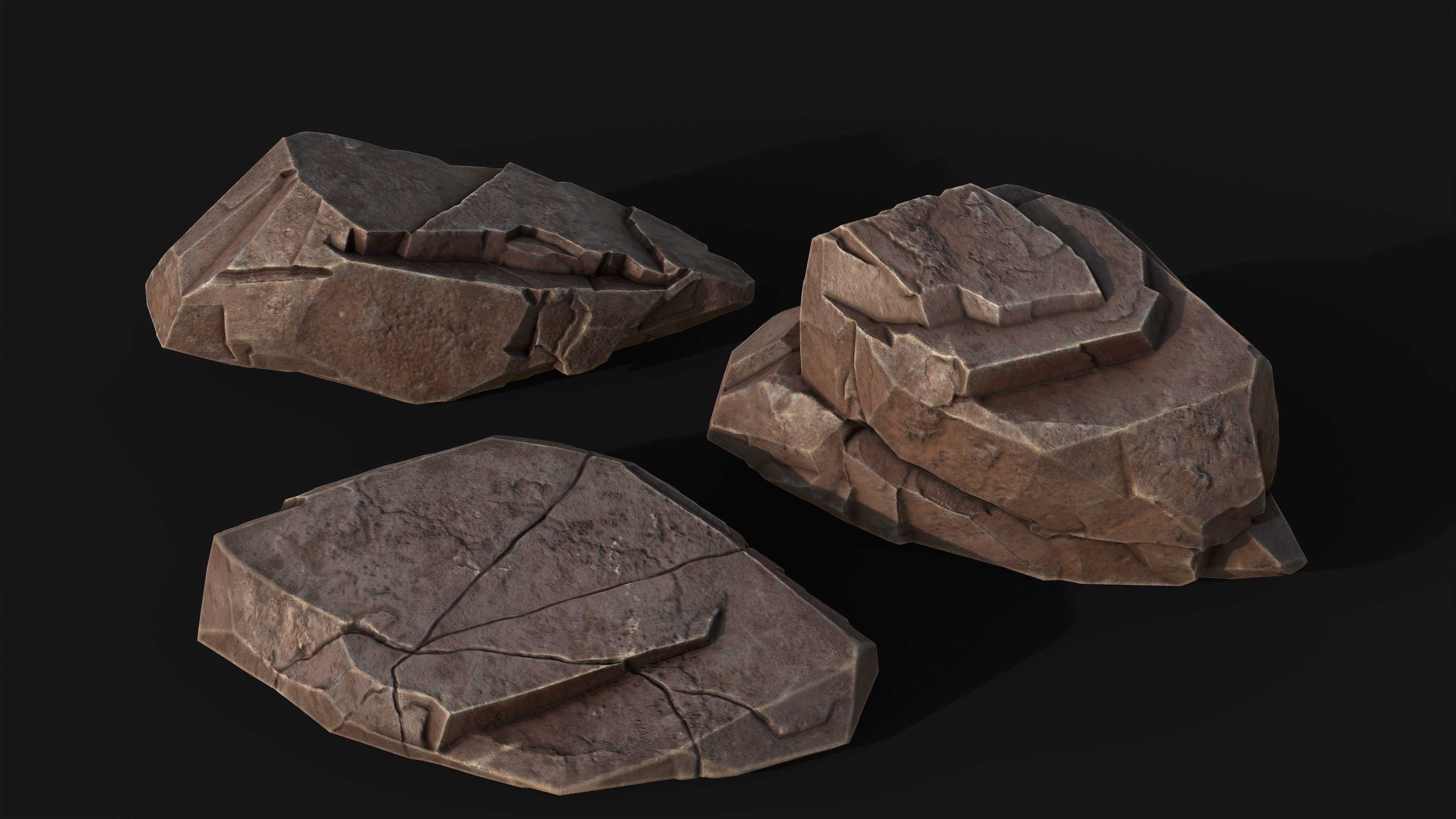 Stlized Rock Model Low-poly 3D model Free low-poly 3D model_1