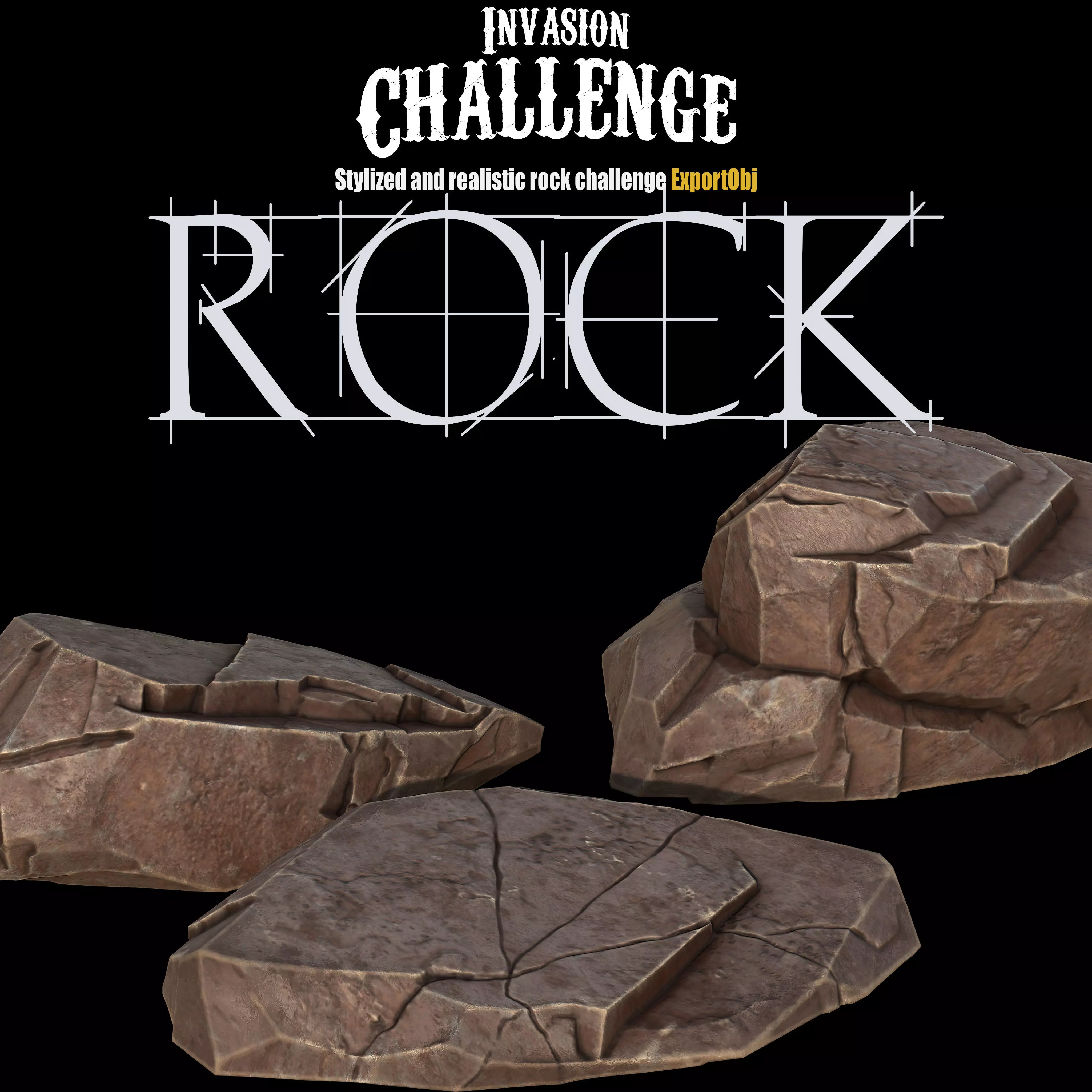 Stlized Rock Model Low-poly 3D model Free low-poly 3D model_0