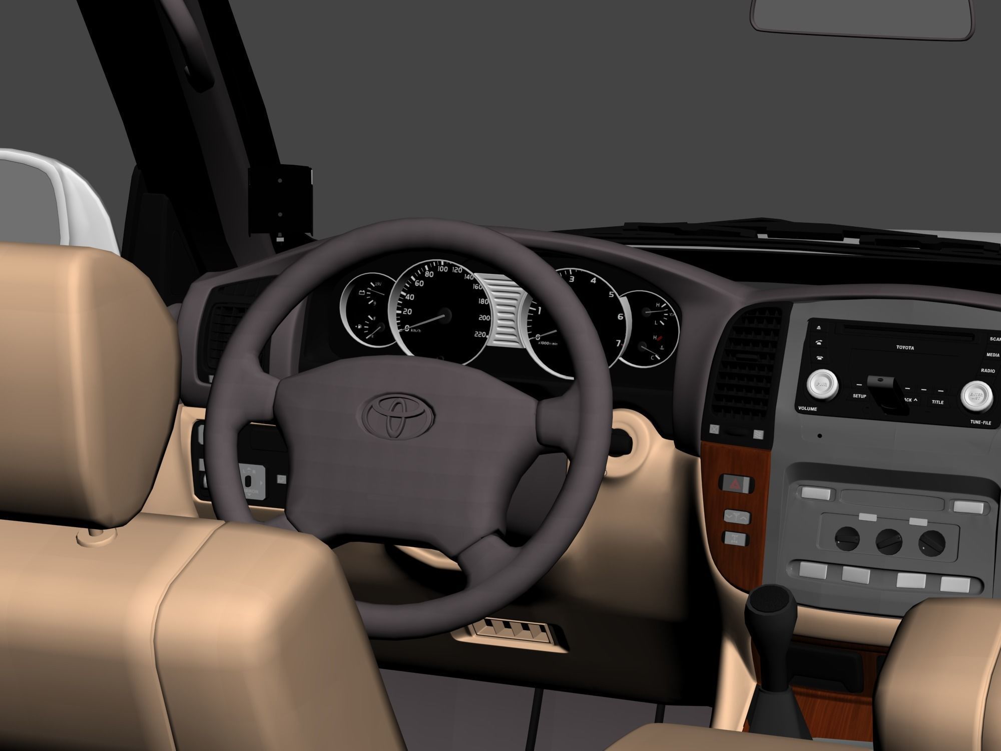 Toyota Land Cruiser J100 GXR 2004 high quality with engine 3D model_5