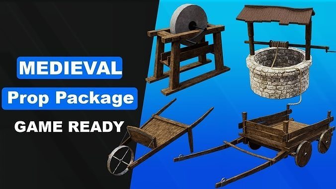 Medieval Prop Package Low-poly 3D model