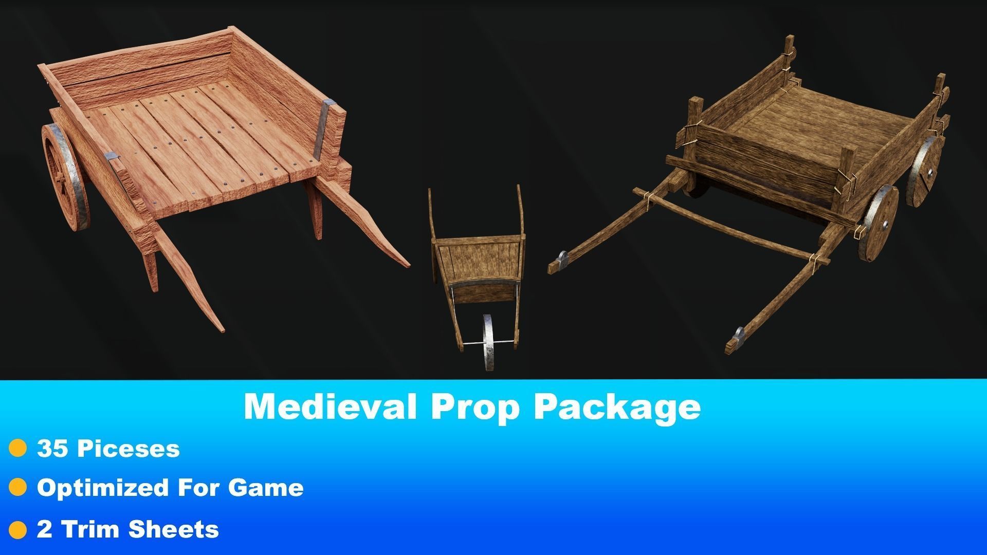 Medieval Prop Package Low-poly 3D model_7