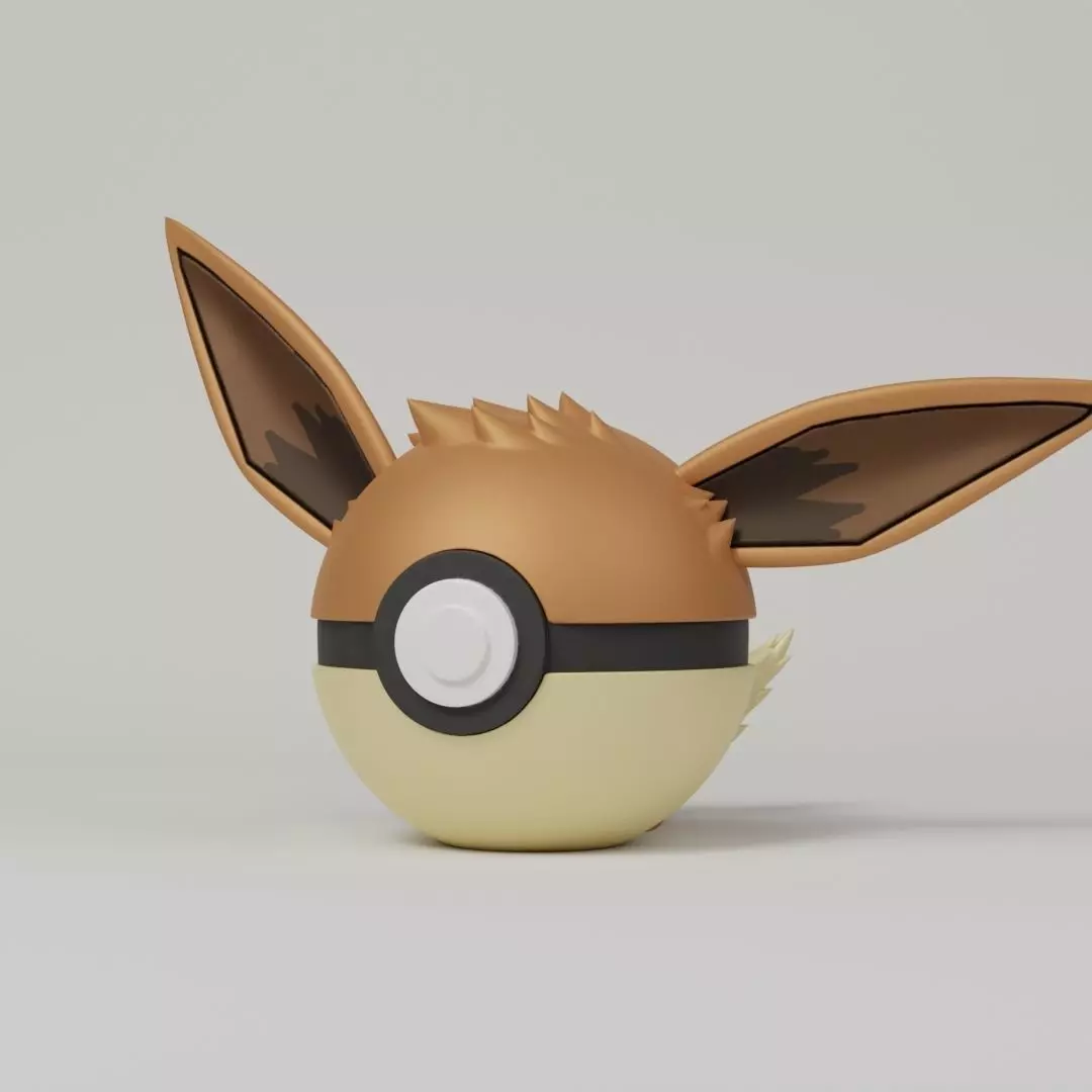 Pokemon Eevee Pokeball Free 3D print model