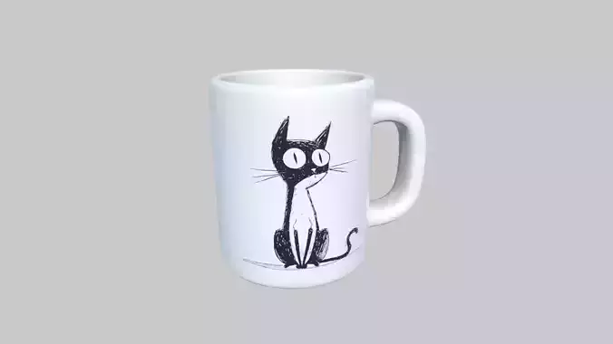 Cat Mug 3D model