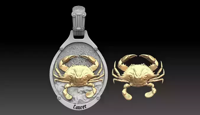 Cancer zodiac pennant  3D print model
