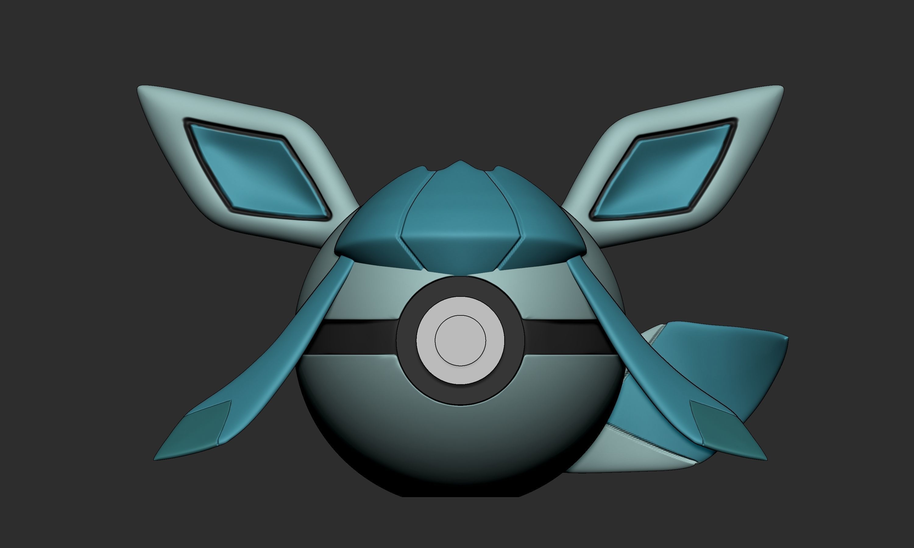 Pokemon Glaceon Pokeball 3D print model_1
