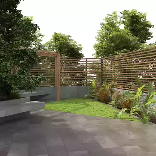 Pergola yard garden Low-poly 3D model