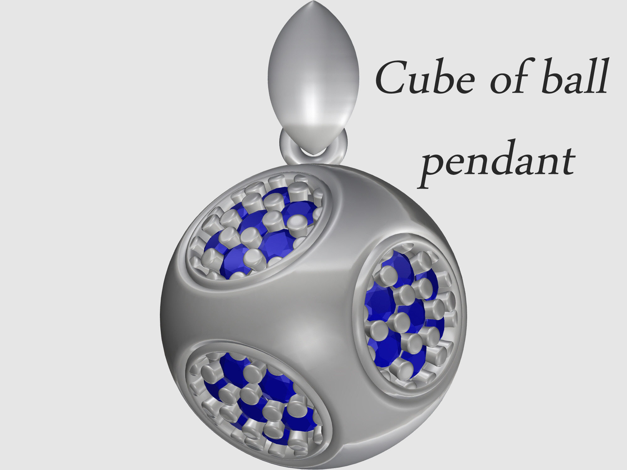 Cube of ball and Half ball Set 3D Model Collection_10