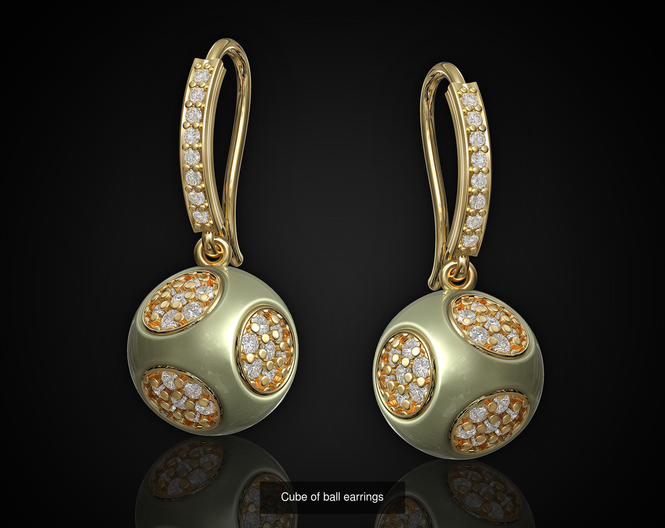 Cube of ball and Half ball Set 3D Model Collection_1