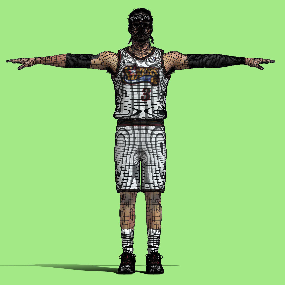 T-P Rigged Allen Iverson Philadelphia 76ers NBA 3D model_7