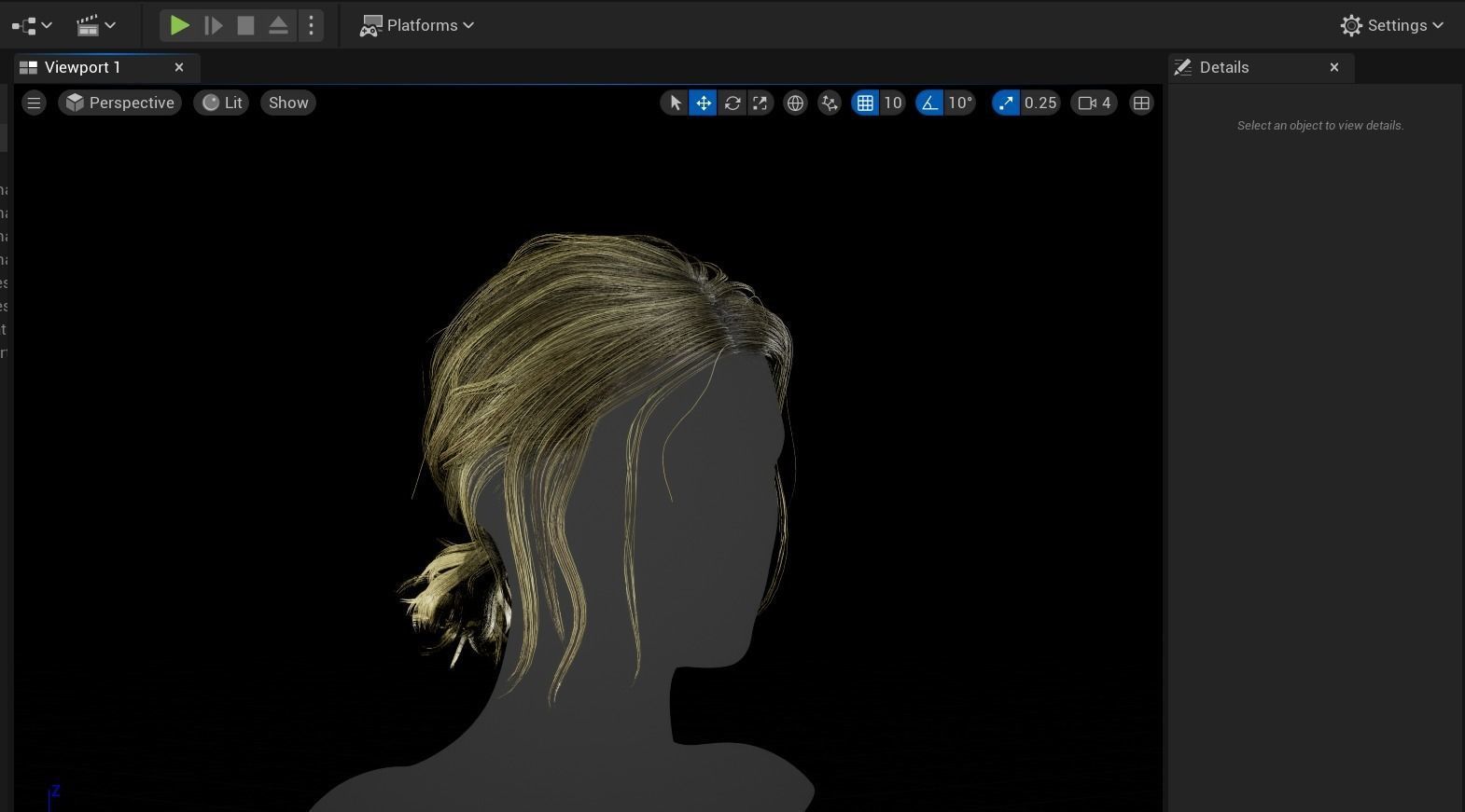 Real Time Hair Card Female Hairstyle part 03 Low-poly 3D model_12