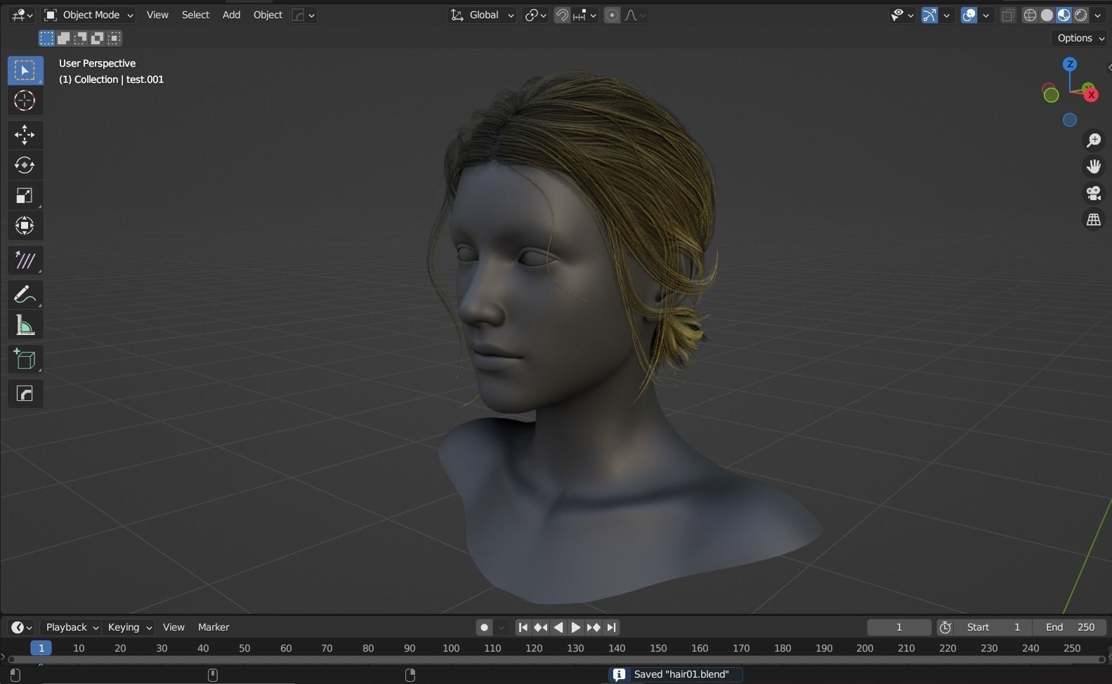 Real Time Hair Card Female Hairstyle part 03 Low-poly 3D model_13