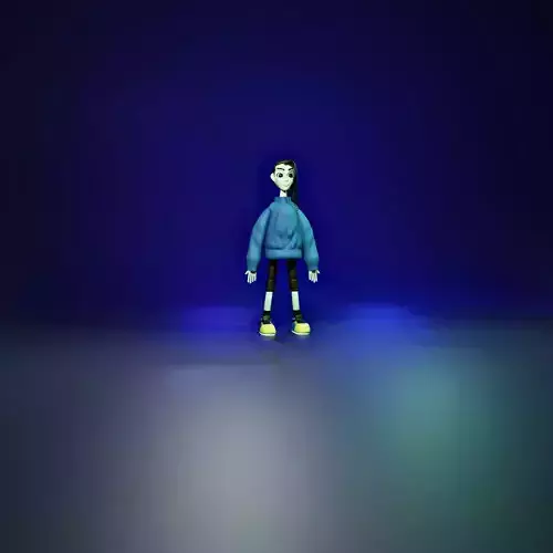 3d girl character Low-poly 3D model