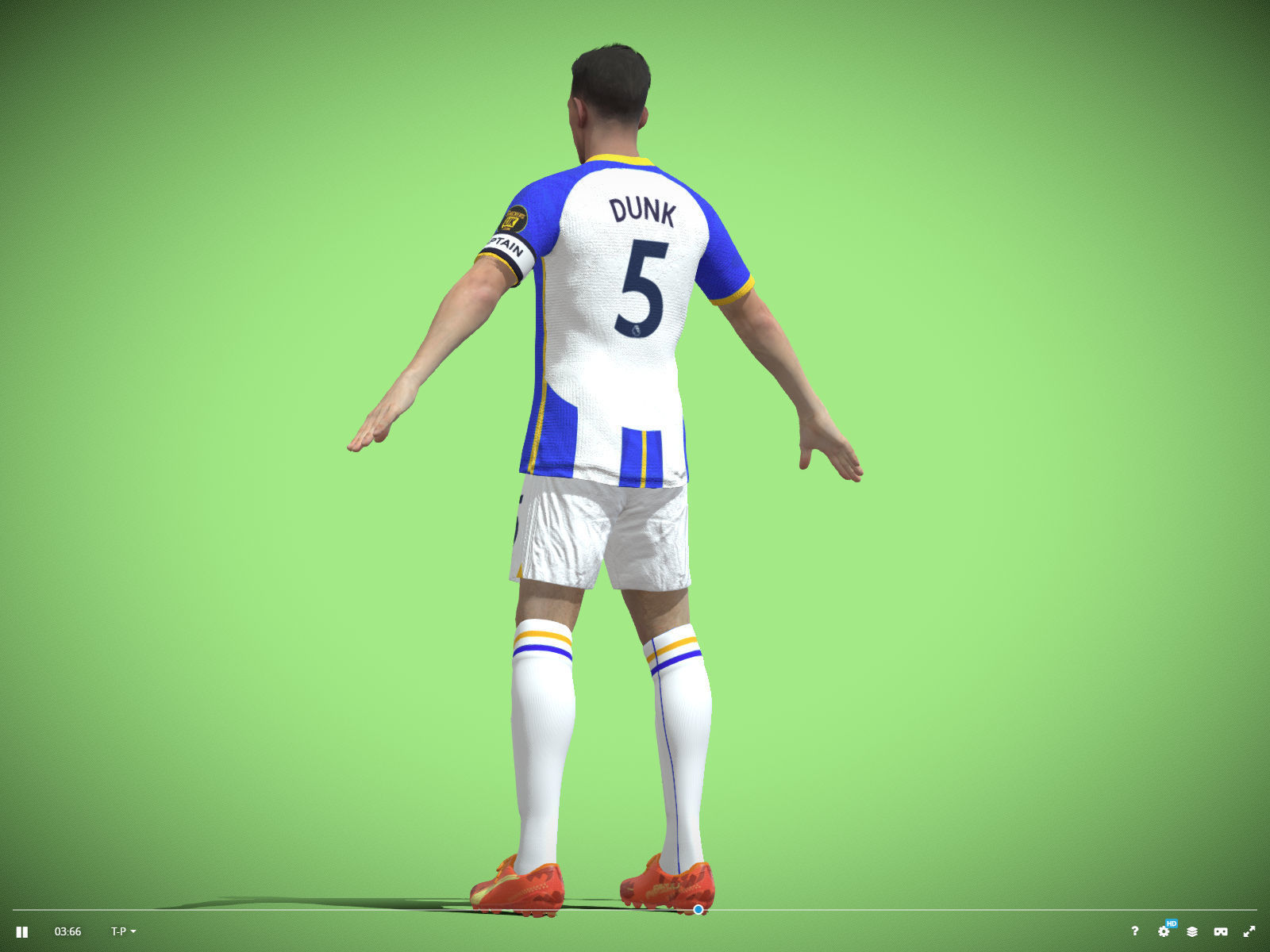 T-P Rigged Lewis Dunk Brighton and Hove Albion 3D model_2