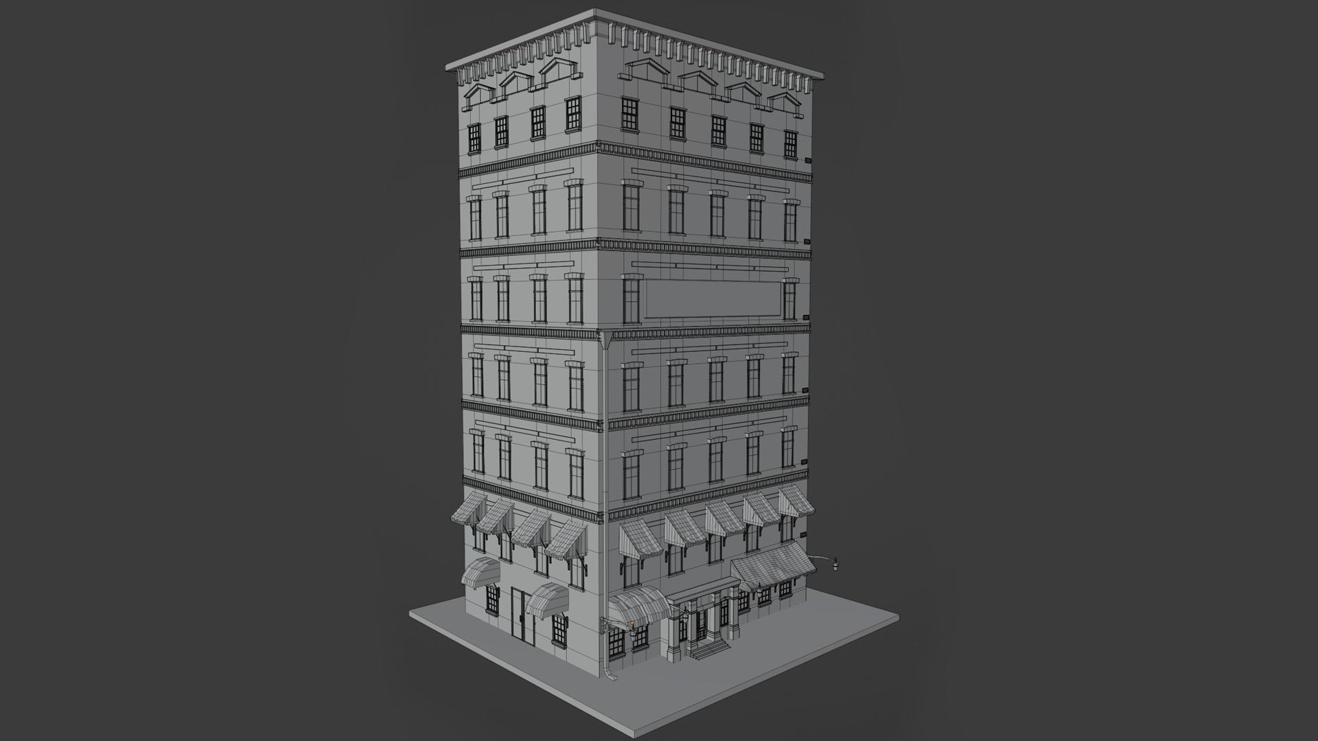 6 -10 Old New york buildings Antique store  1930  3D model_8