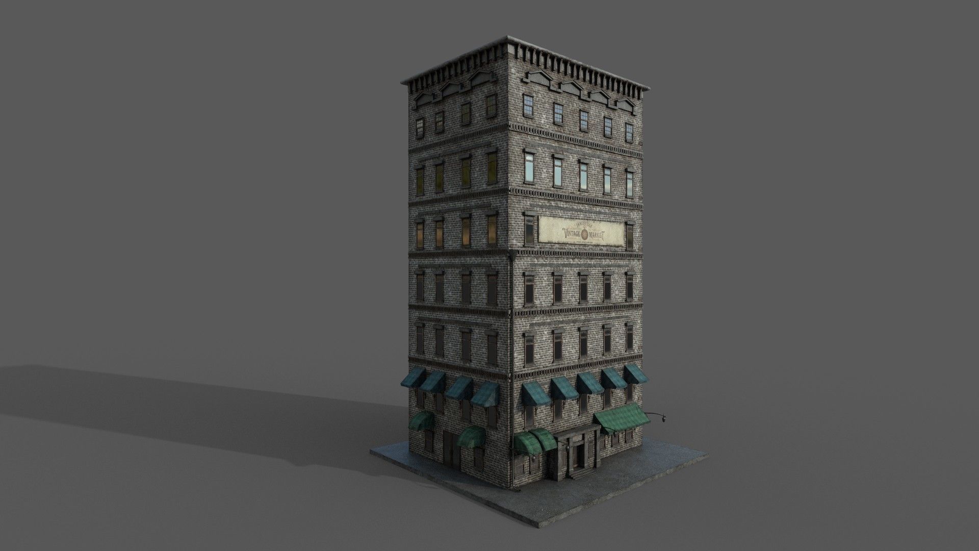 6 -10 Old New york buildings Antique store  1930  3D model_2