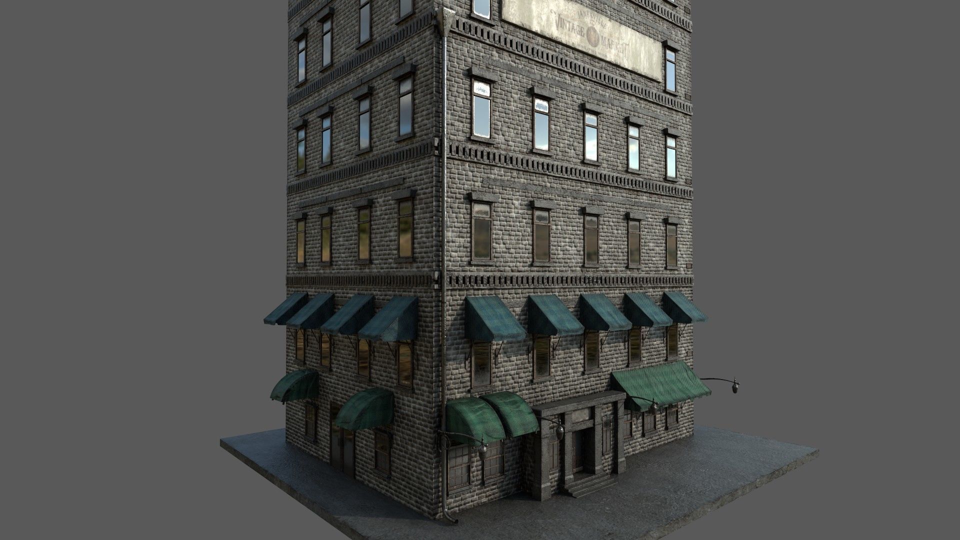 6 -10 Old New york buildings Antique store  1930  3D model_4