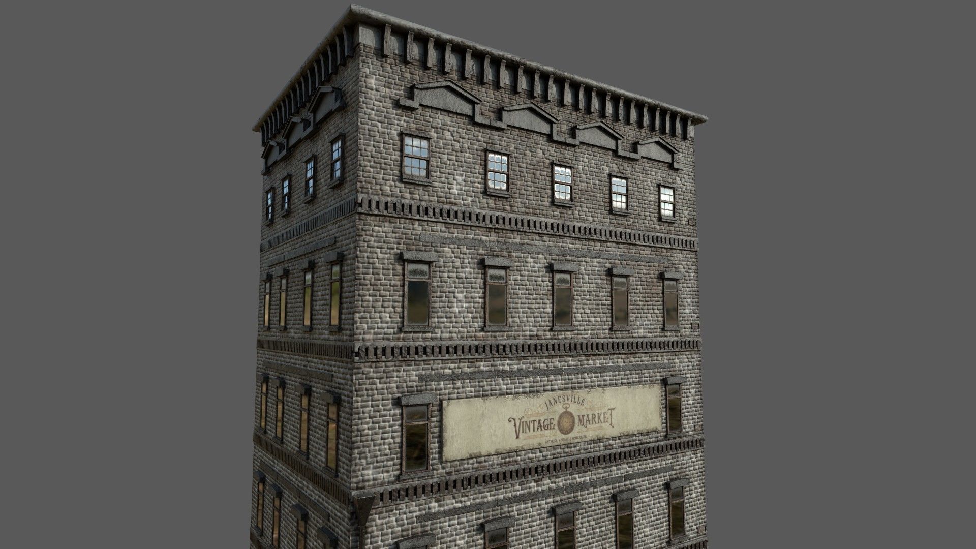 6 -10 Old New york buildings Antique store  1930  3D model_5