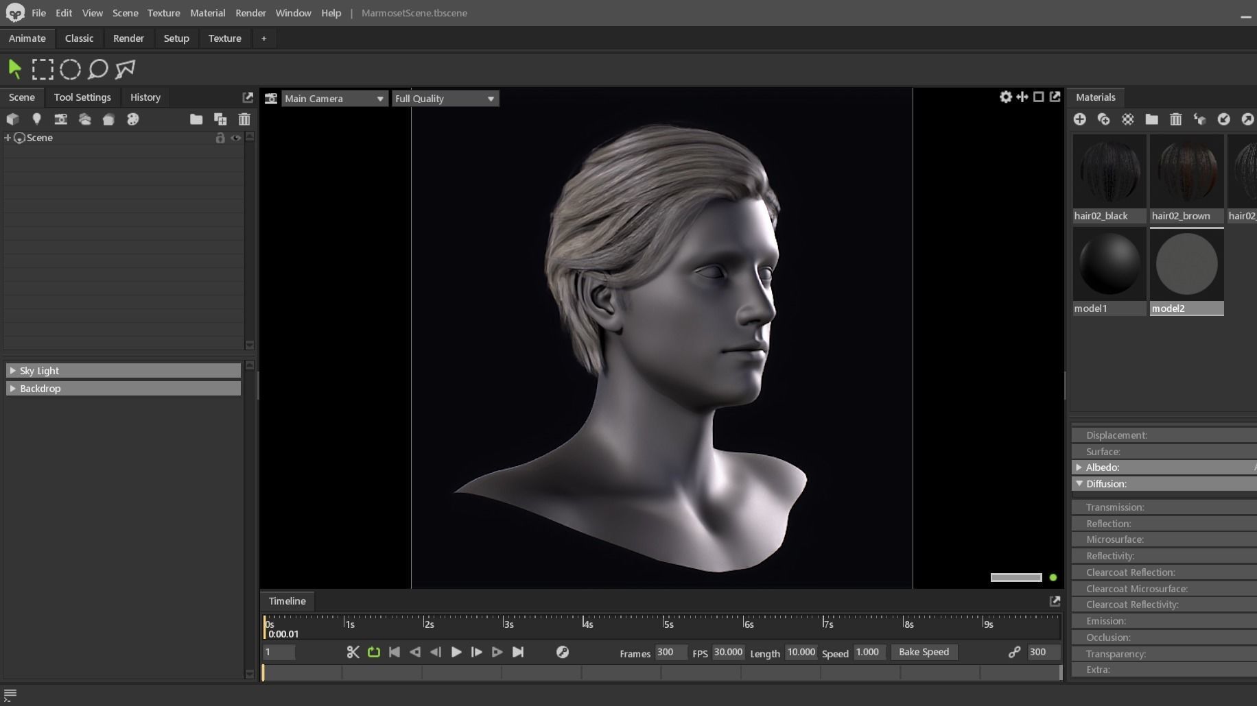Real Time Hair Card Male Hairstyle part 05 Low-poly 3D model_11