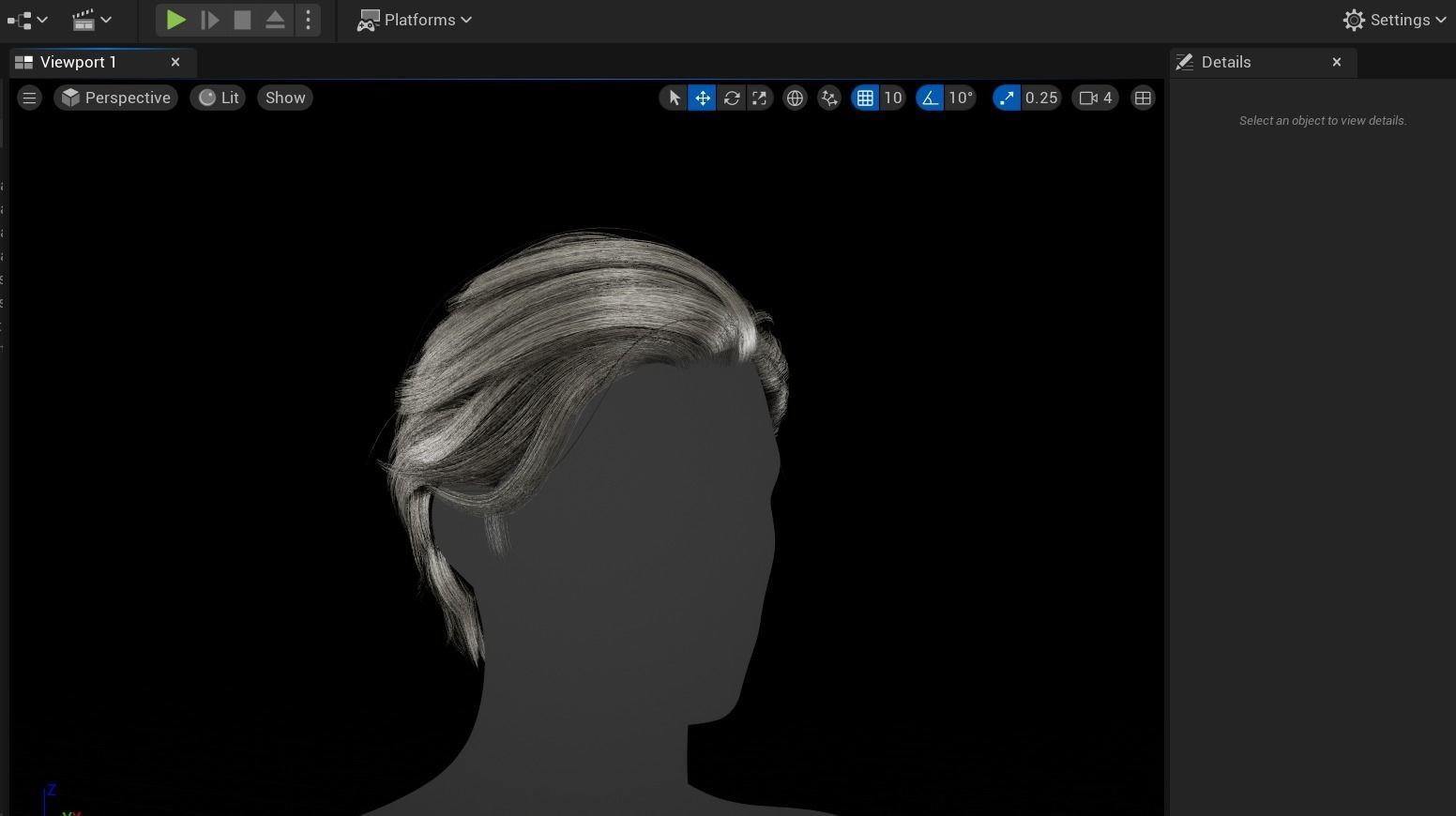 Real Time Hair Card Male Hairstyle part 05 Low-poly 3D model_12