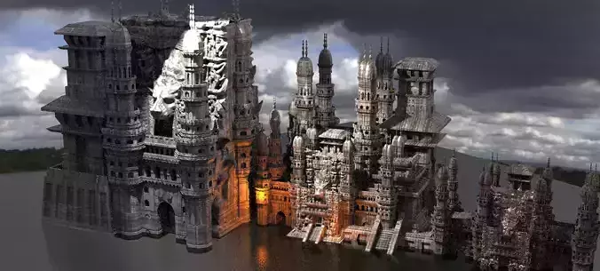 Oasis Xerxes Desert temple Kitbash 1