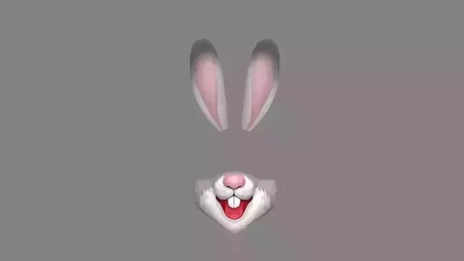 Cartoon grey rabbit mask decoration