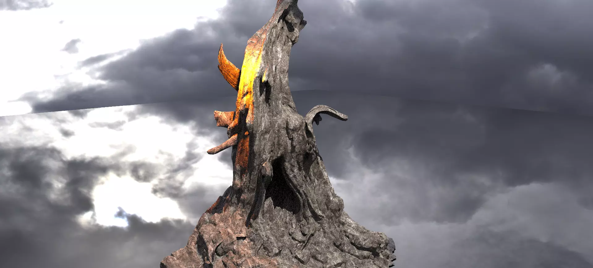 Medieval Witches Hollow Tree Tower 7 3D model_0