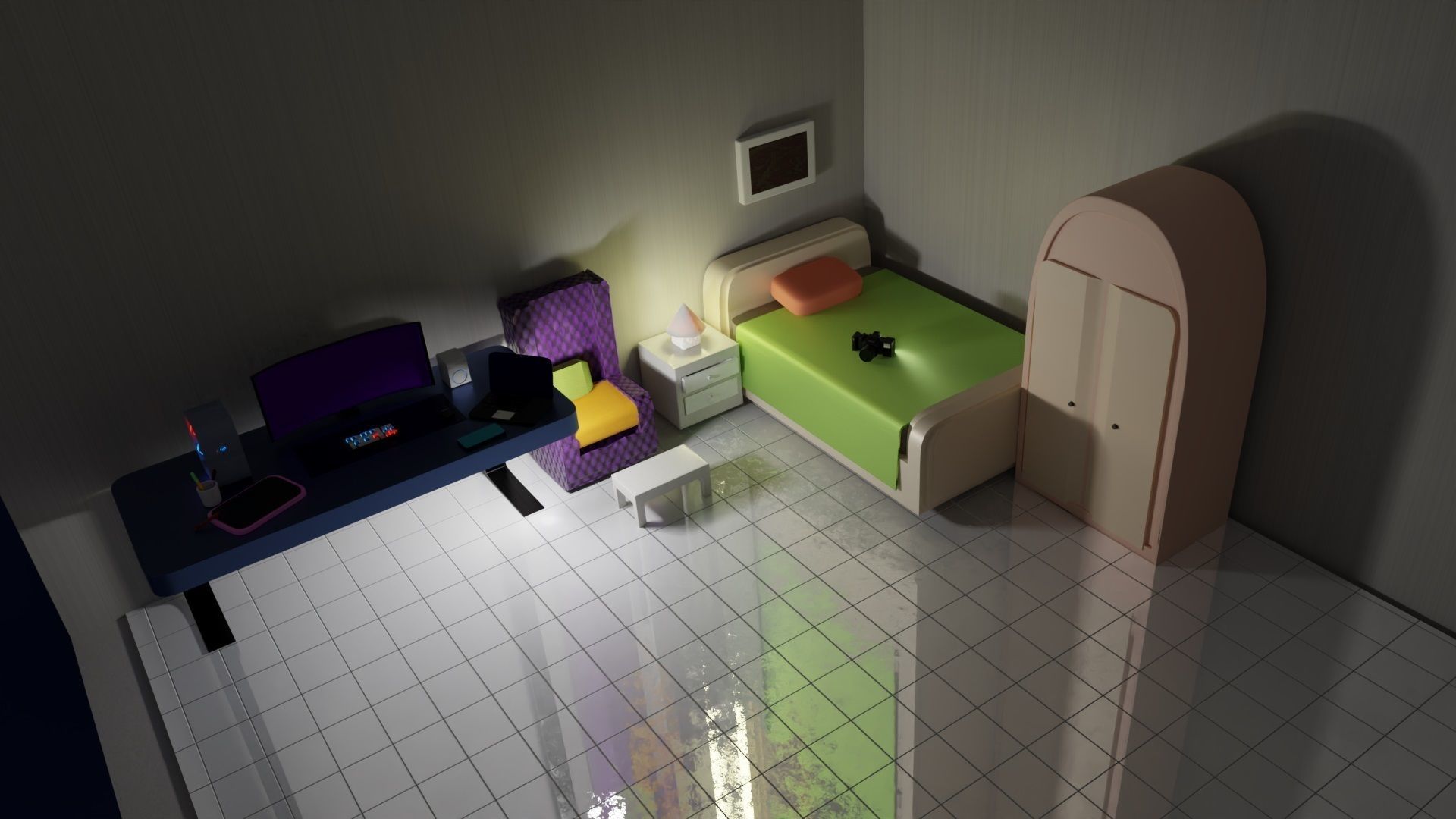 3D MODLE camera on table Low-poly 3D model_12