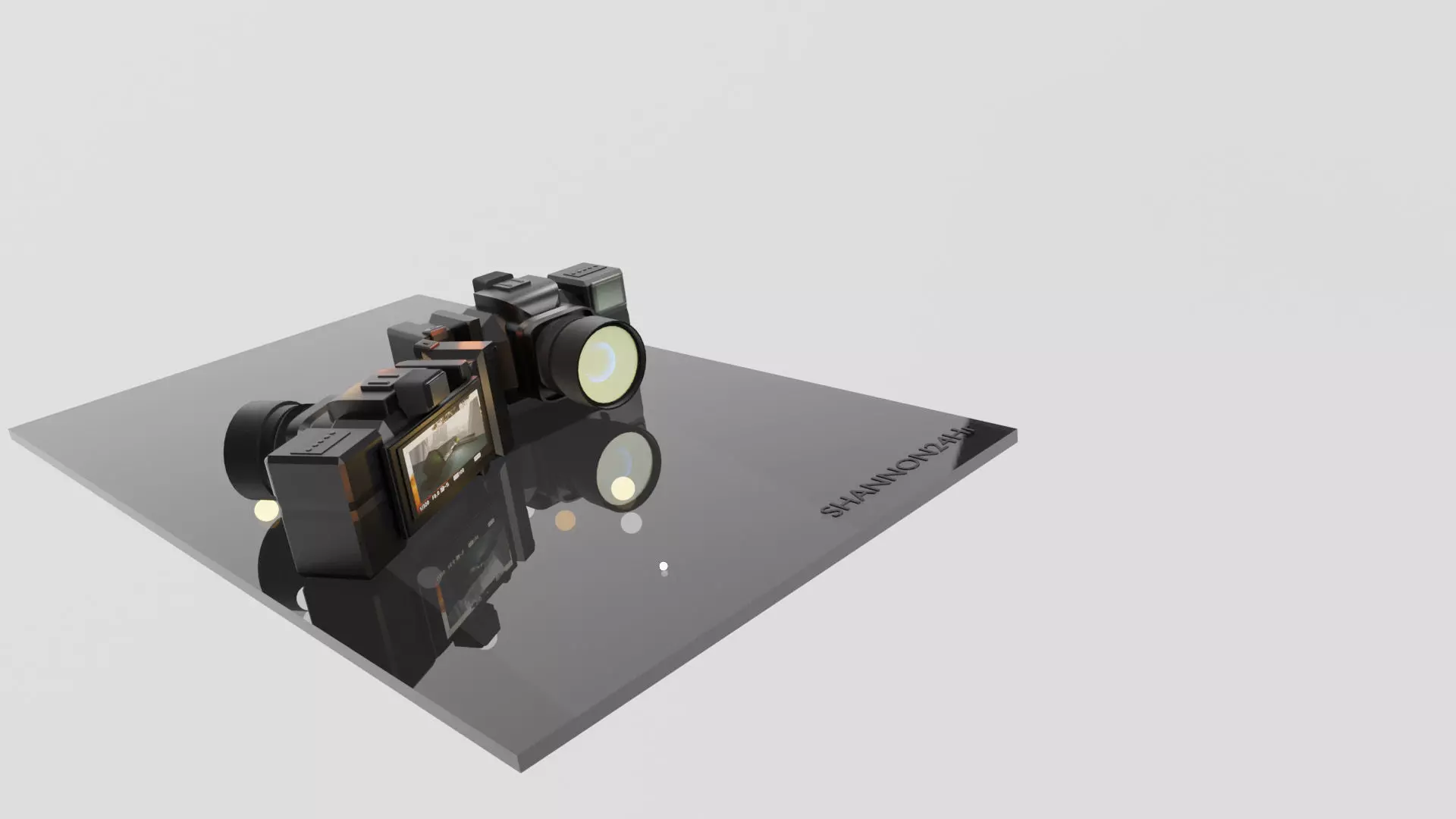 3D MODLE camera on table Low-poly 3D model_0