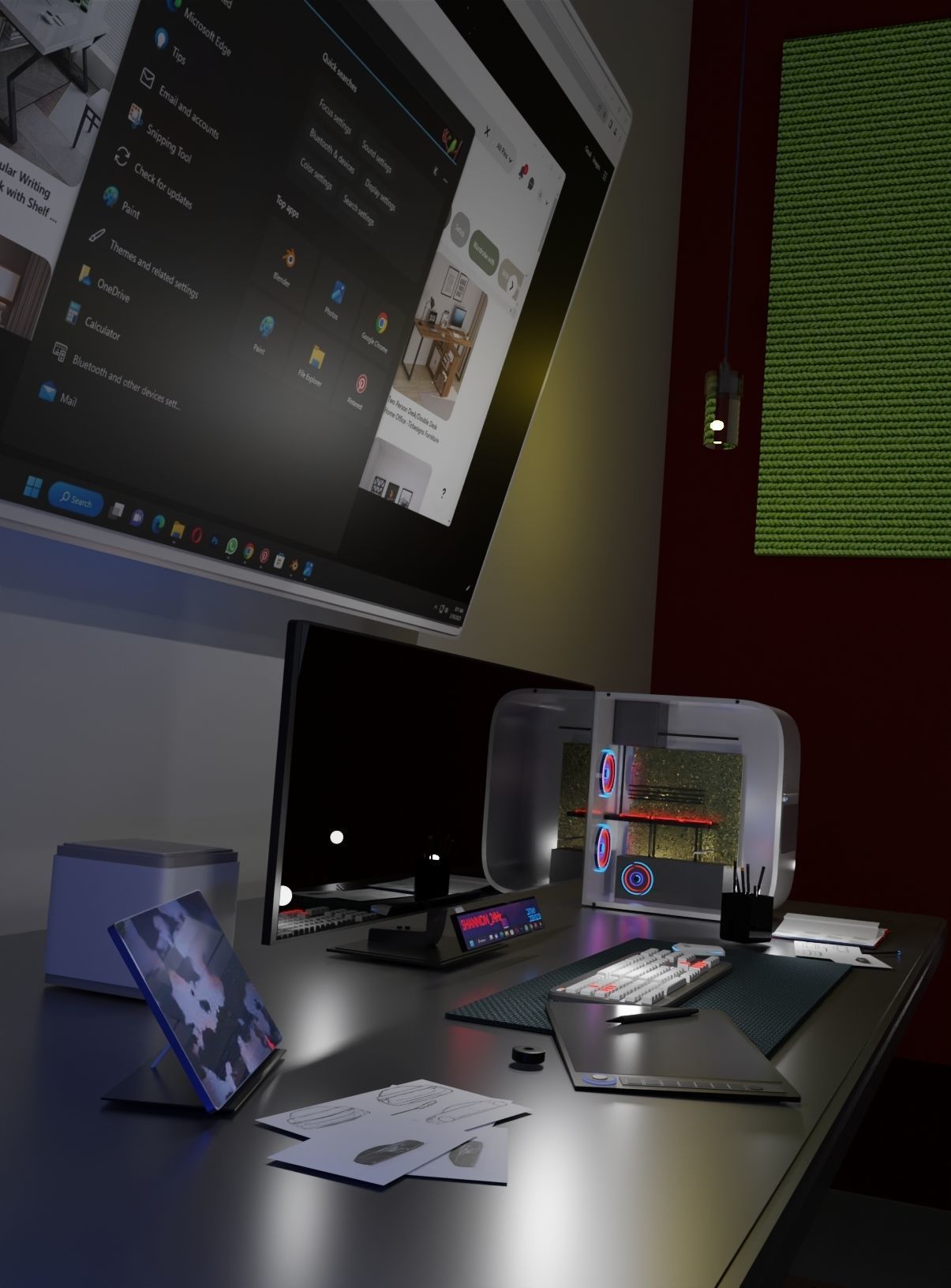 3D MODLE camera on table Low-poly 3D model_8