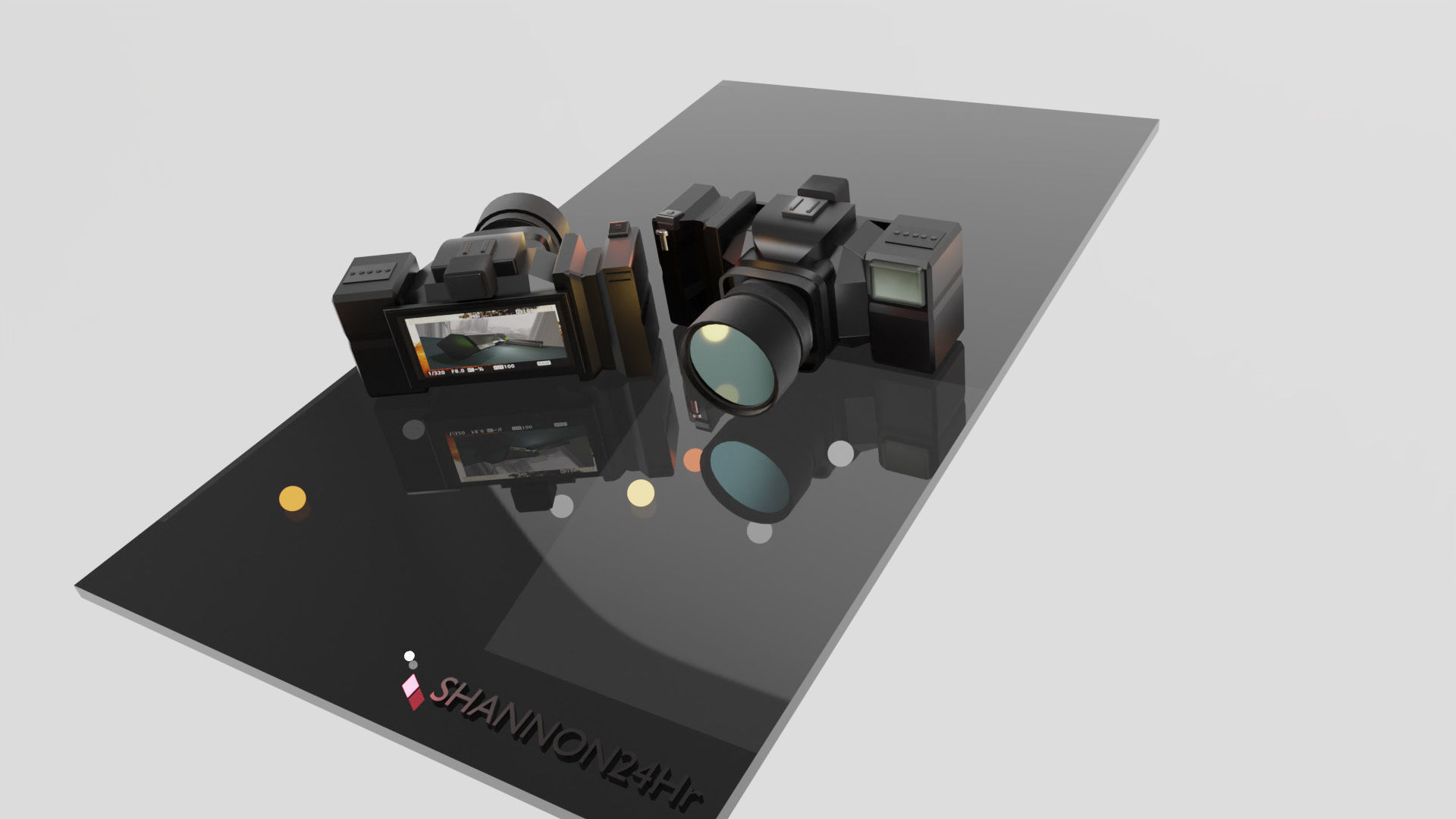 3D MODLE camera on table Low-poly 3D model_3
