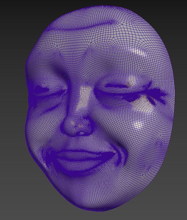 Bas-relief smiling face 3D print model_2