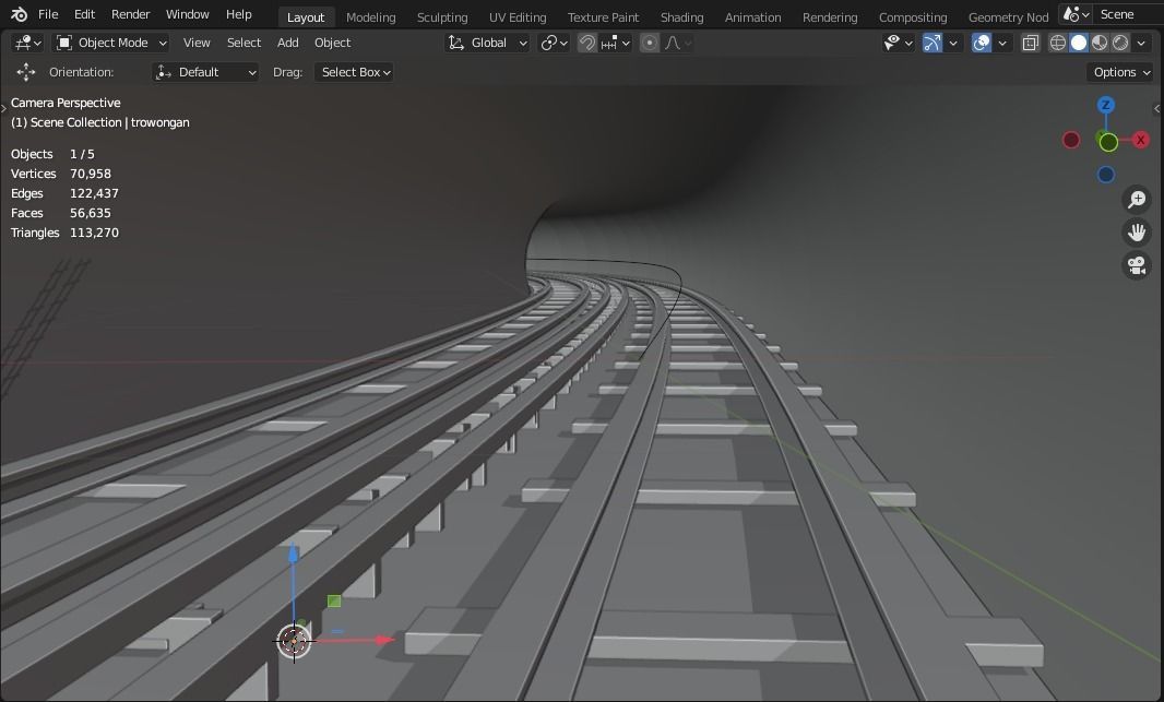 Underground Subway Scene in Blender v1 3D model_3