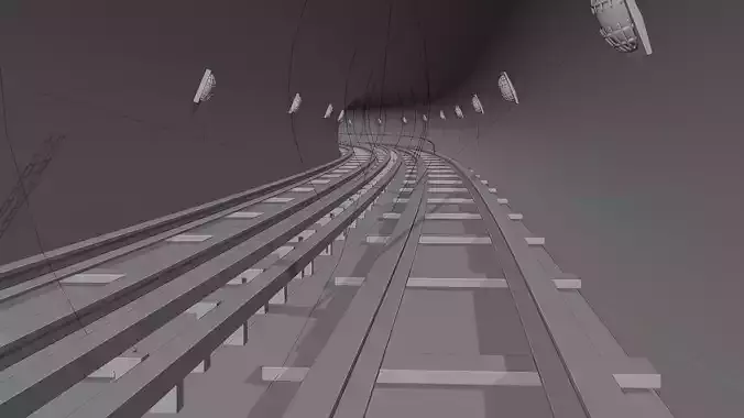 Underground Subway Scene in Blender v1 3D model