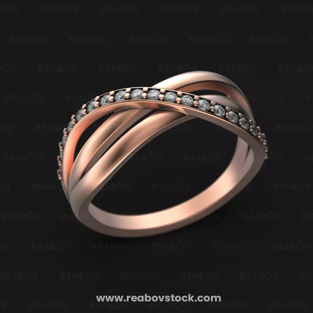 Women Diamonds Ring 3D print model
