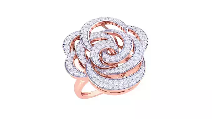 Women Fancy Stylish Flower Ring 3dm STL OBJ FBX Renders Details