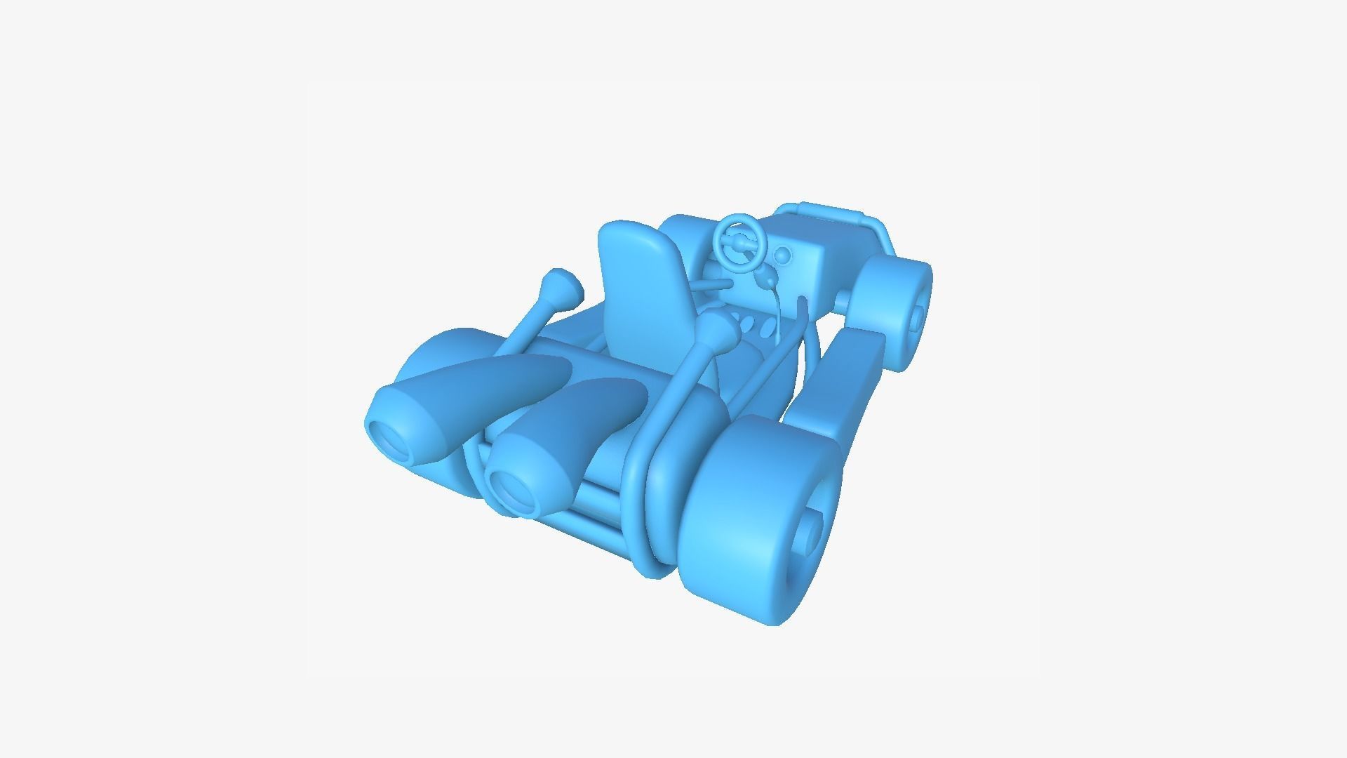 Cartoon Kart I01 Red - Vehicle Racing Design Low-poly 3D model_14