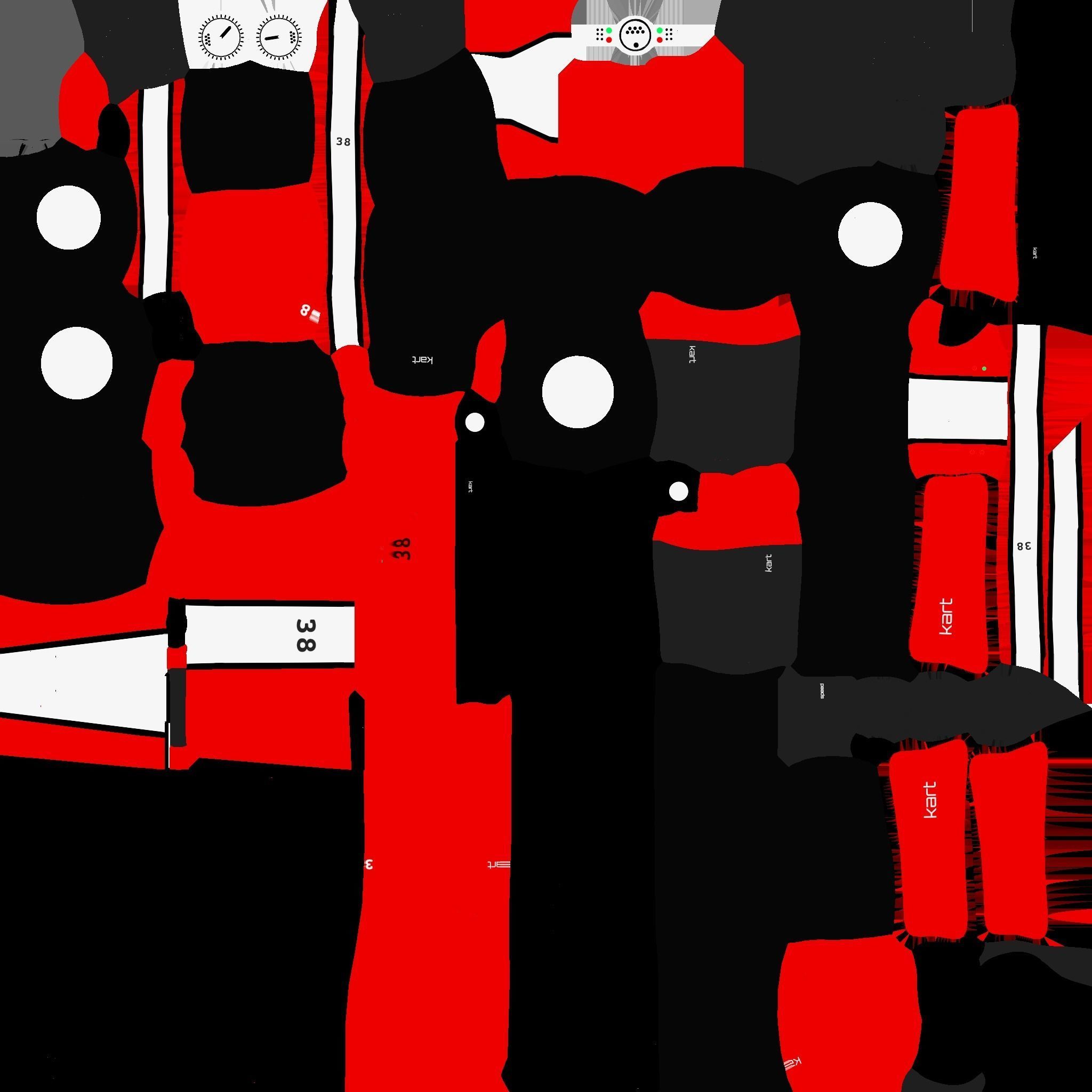 Cartoon Kart I01 Red - Vehicle Racing Design Low-poly 3D model_24