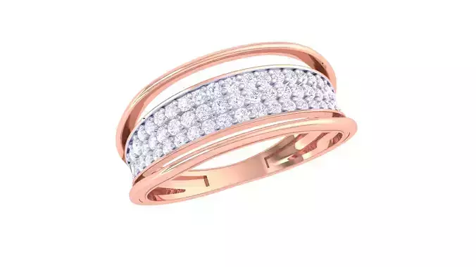 Fancy Stylish Three Band Ring 3dm STL OBJ FBX Renders Details