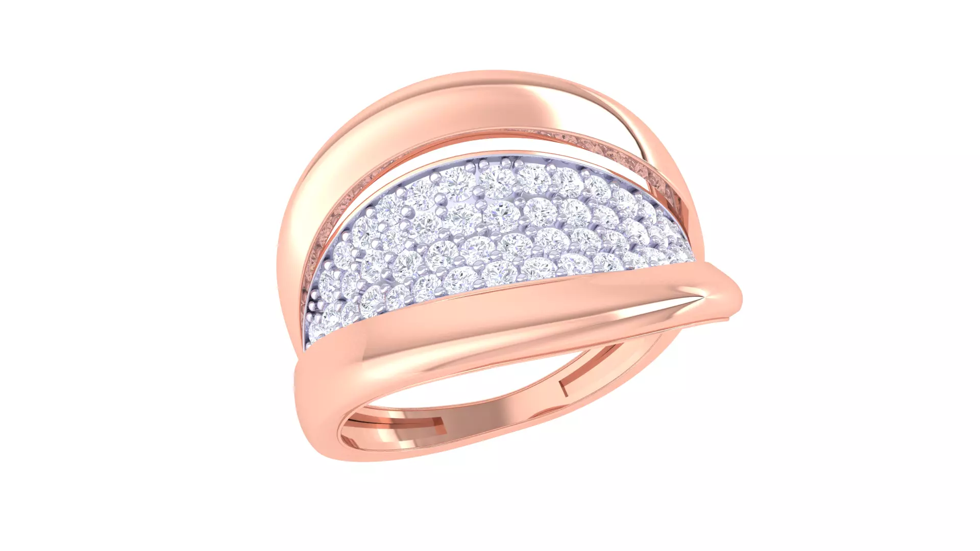 Fancy Stylish Three Band Ring 3dm STL OBJ FBX Renders Details 3D print model_0