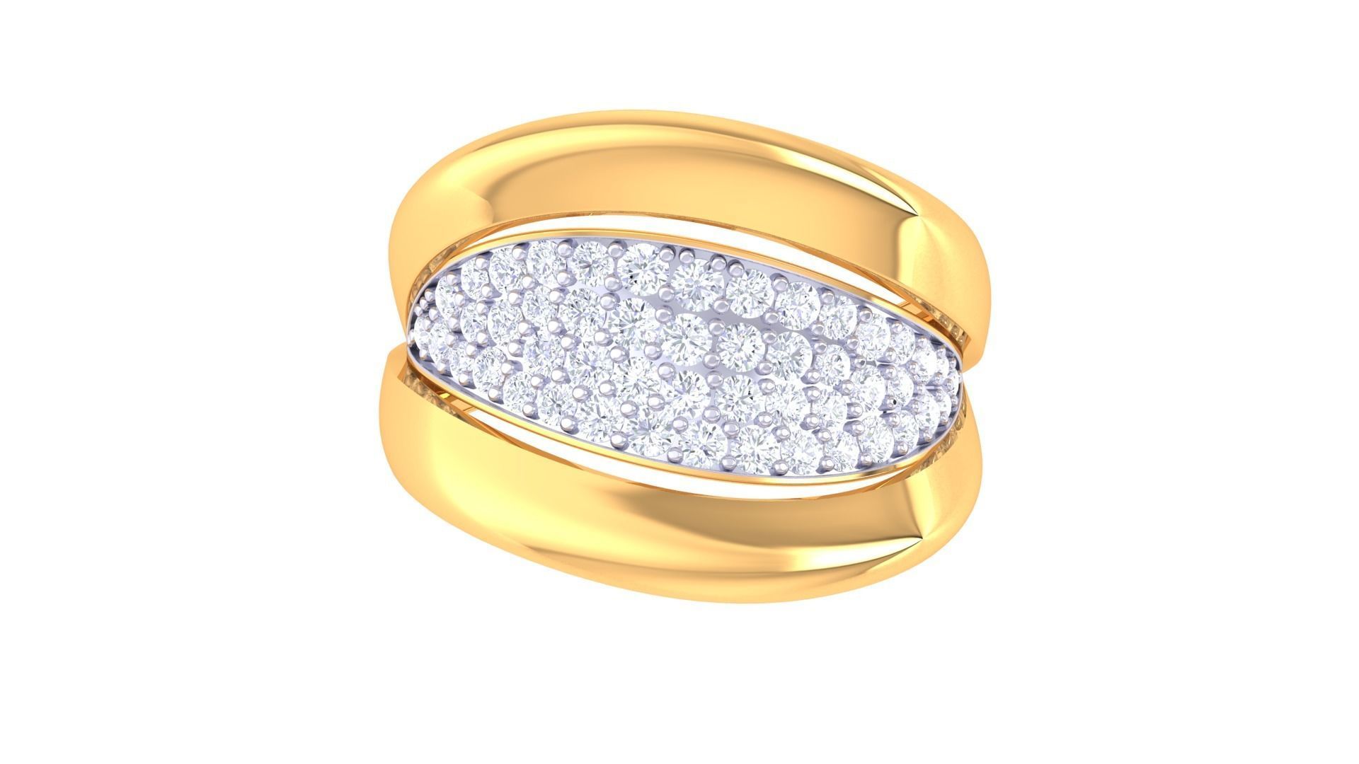 Fancy Stylish Three Band Ring 3dm STL OBJ FBX Renders Details 3D print model_3