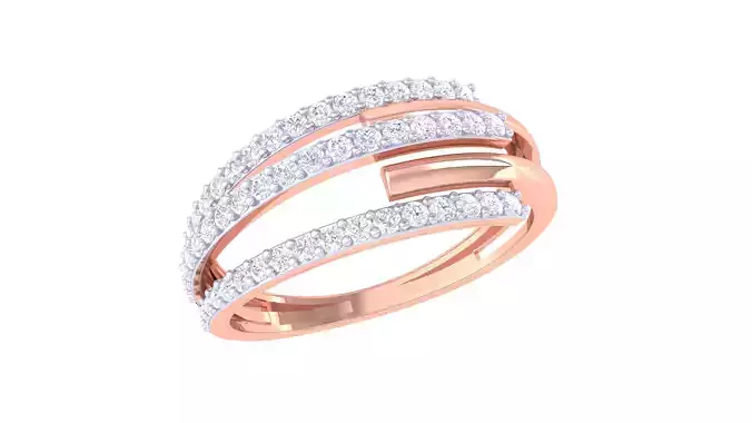 Fancy Stylish Three Band Ring 3dm STL OBJ FBX Renders Details