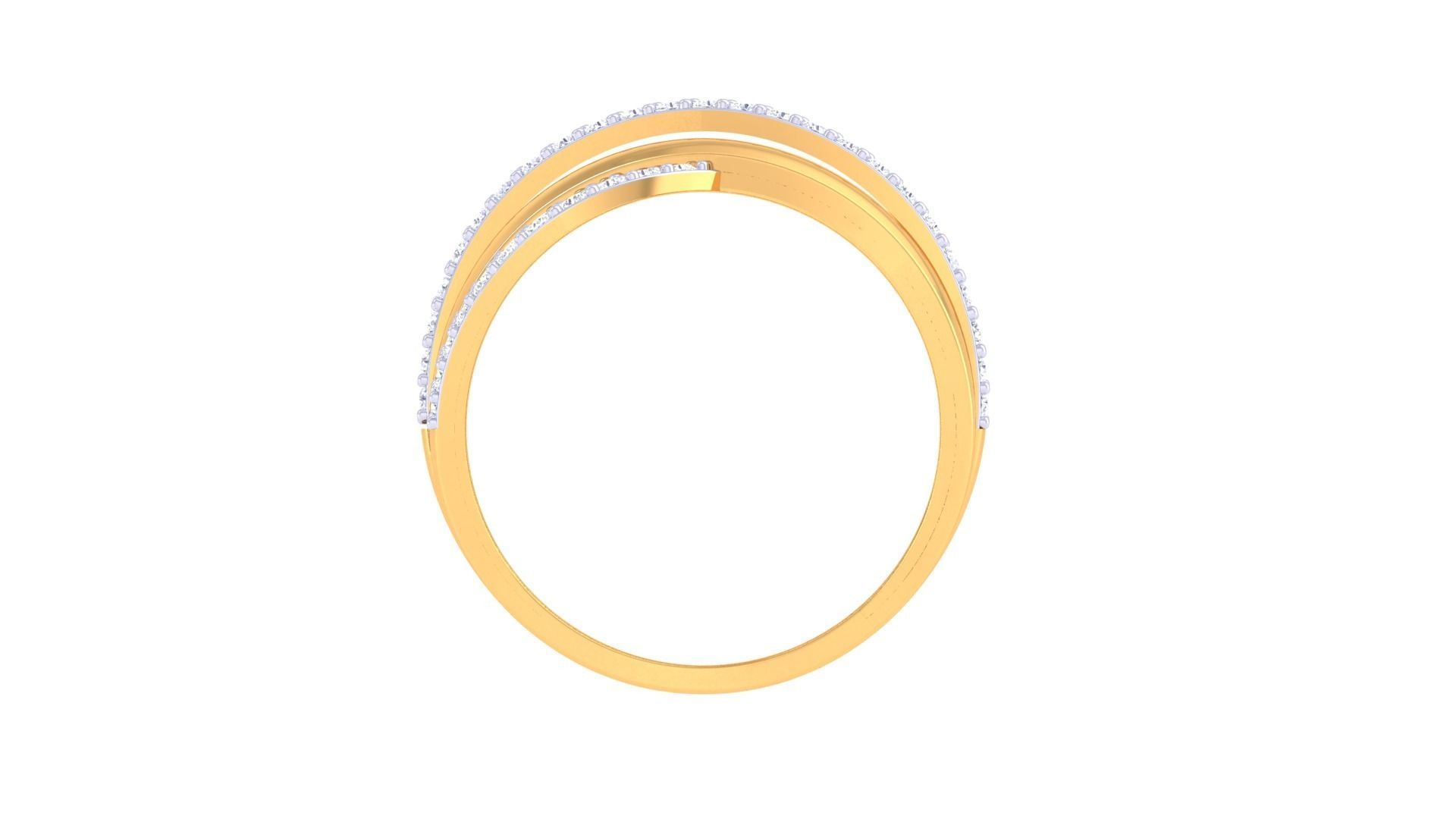 Fancy Stylish Three Band Ring 3dm STL OBJ FBX Renders Details 3D print model_4