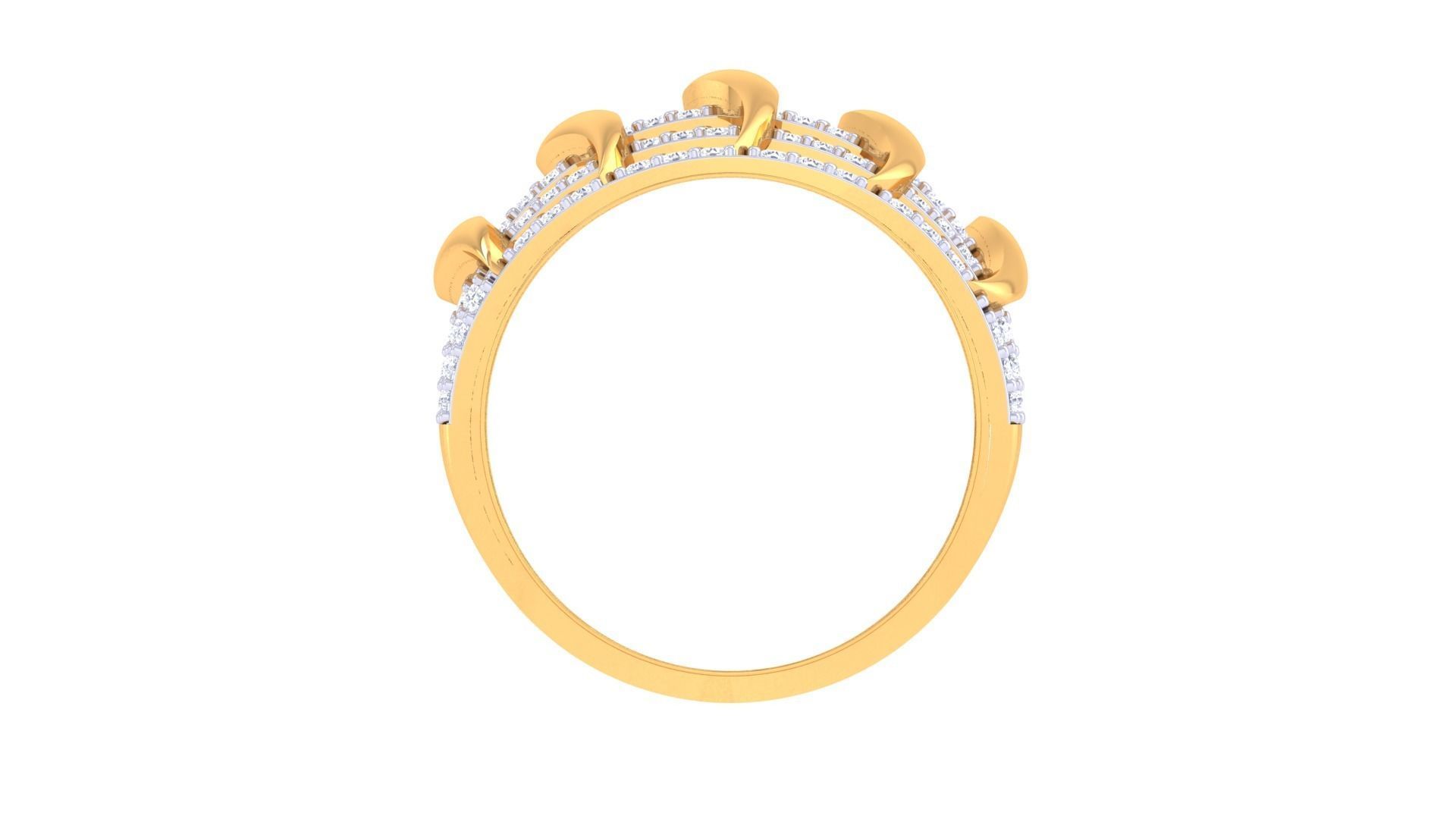 Fancy Stylish Five Band Ring 3dm STL OBJ FBX Renders Details 3D print model_4