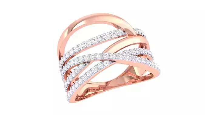 Fancy Stylish Five Band Ring 3dm STL OBJ FBX Renders Details
