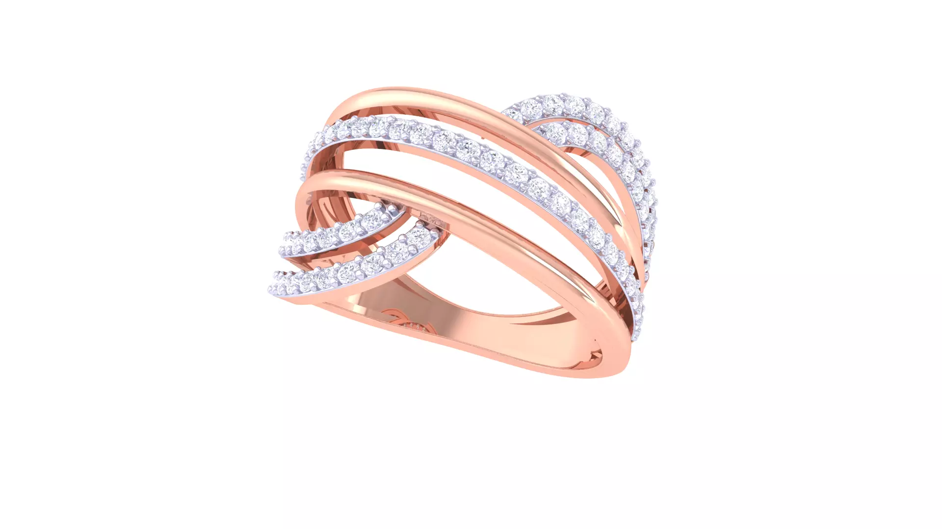 Fancy Stylish Three Band Ring 3dm STL OBJ FBX Renders Details 3D print model_0