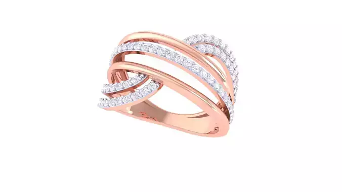 Fancy Stylish Three Band Ring 3dm STL OBJ FBX Renders Details